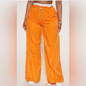 Fashion Nova Orange parachute jogger pants size large